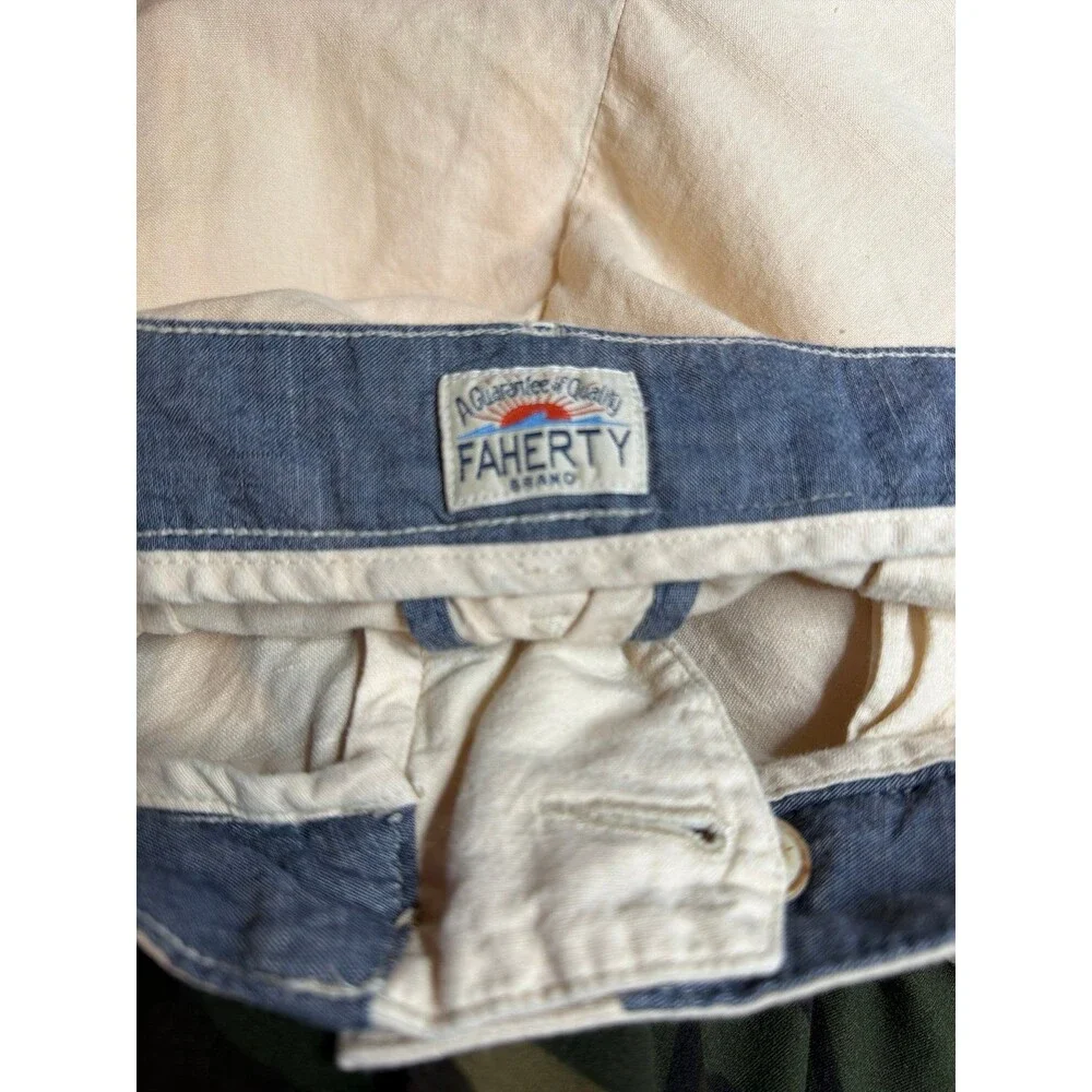 Faherty Linen Shorts khaki size 36